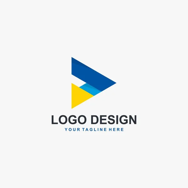 Vetor Design Logotipo Tecnologia Triangular Projeto Colorido Futuro Logotipo Projeto — Vetor de Stock