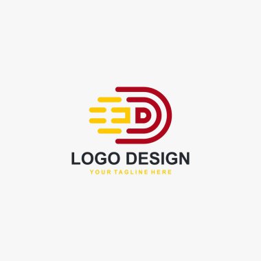 Elektrik enerjisi ve D harfi logo tasarım vektörü