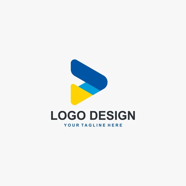 Vettore Progettazione Logo Tecnologia Triangolo Futuro Disegno Logo Colorato Progettazione — Vettoriale Stock