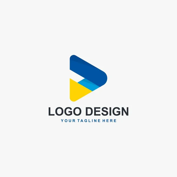 Vector Diseño Logotipo Tecnología Triangular Diseño Logotipo Colorido Futuro Diseño — Vector de stock