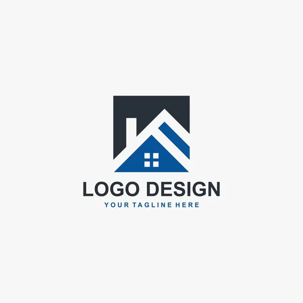 Société Immobilière Logo Design Logo Illustration Gestion Immobilière Vecteur — Image vectorielle