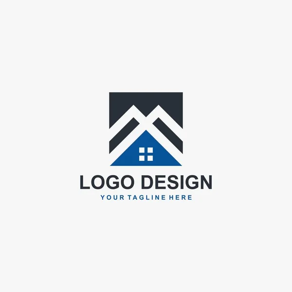 Société Immobilière Logo Design Logo Illustration Gestion Immobilière Vecteur — Image vectorielle