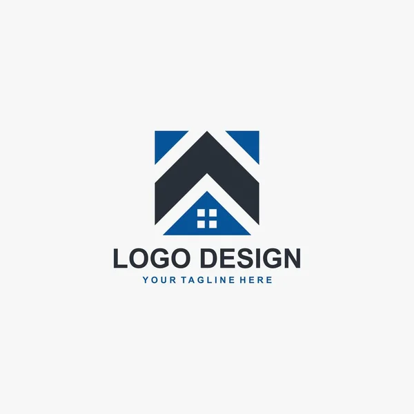 Société Immobilière Logo Design Logo Illustration Gestion Immobilière Vecteur — Image vectorielle