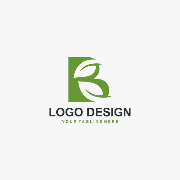Zelený List Písmeno Monogram Logo Design Vektor — Stockový vektor