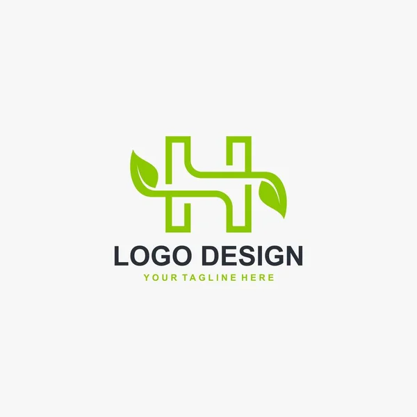 Letra Diseño Del Logotipo Hoja Vector Diseño Natural Tipo Logotipo — Archivo Imágenes Vectoriales