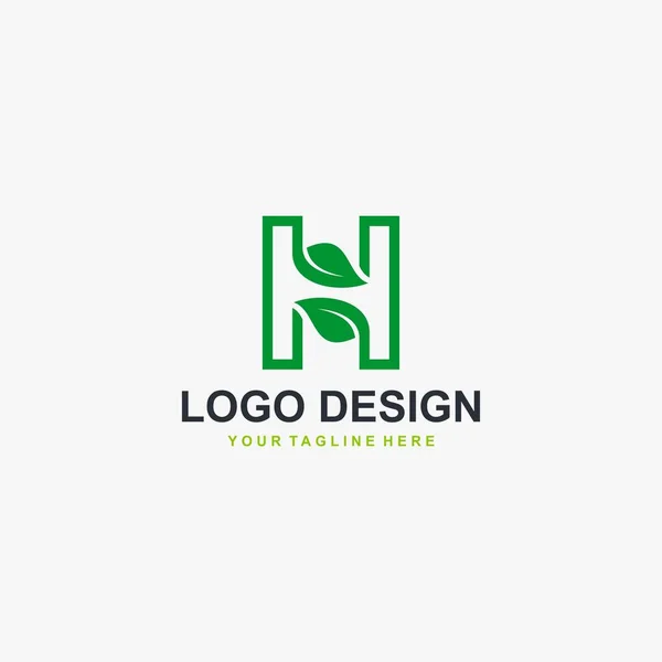 Buchstabe Und Blatt Logo Designvektor Natürliche Gestaltung Und Art Des — Stockvektor