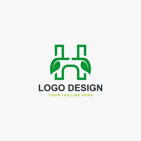 Carta Folha Logotipo Vetor Design Natural Tipo Design Logotipo — Vetor de Stock