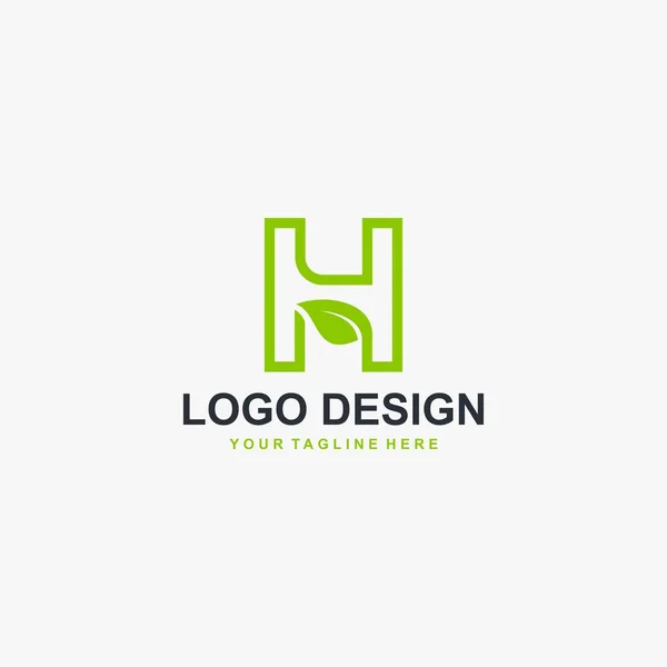 Carta Folha Logotipo Vetor Design Natural Tipo Design Logotipo — Vetor de Stock