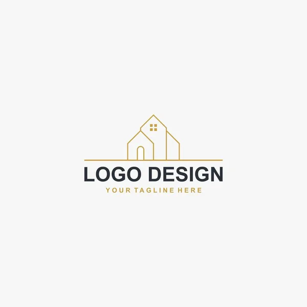 Emlak Şirketi Logosu Tasarımı Özellik Yönetimi Illüstrasyon Logosu Vektör — Stok Vektör