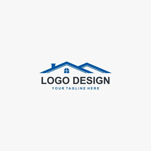 Emlak Şirketi Logosu Tasarımı Özellik Yönetimi Illüstrasyon Logosu Vektör — Stok Vektör