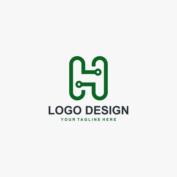 Digital Elétrico Letra Logotipo Vetor Design — Vetor de Stock