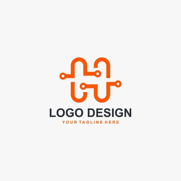 Digitale Elektrik Und Buchstabe Logo Design Vektor — Stockvektor