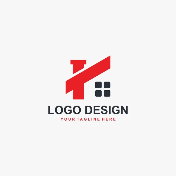 Emlak şirketi logosu tasarımı. Özellik yönetimi illüstrasyon logo tasarımı - Vektör.