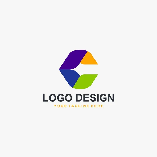 Buchstabe Designvektor Des Polygon Logos Abstrakte Form Logo Design Vollfarbiges — Stockvektor