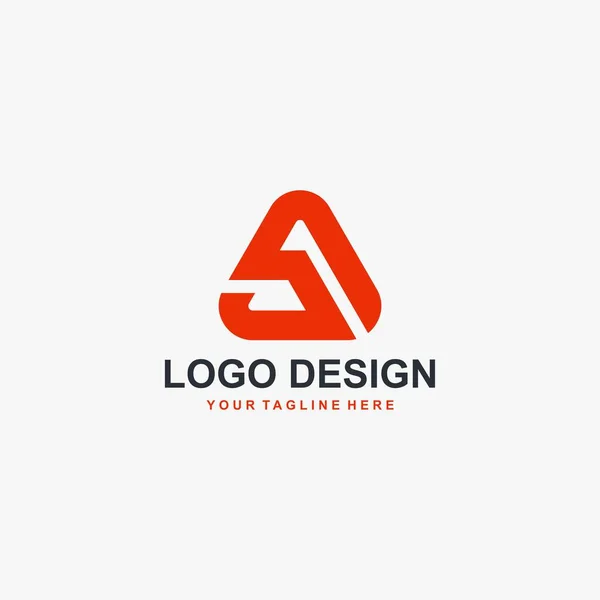 Harfi Üçgen Logo Tasarım Vektörü Soyut Logo Tasarımı — Stok Vektör