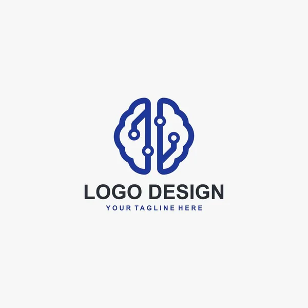 Diseño Logotipo Inteligente Artificial Vector Diseño Del Logotipo Del Concepto — Vector de stock