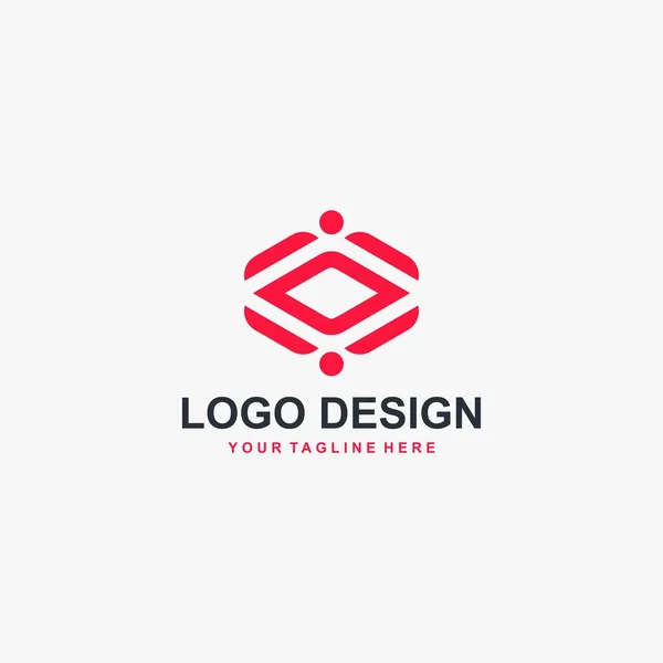 Cube Outline Logo Design Vector Abstract Logo Design — Stock Vector