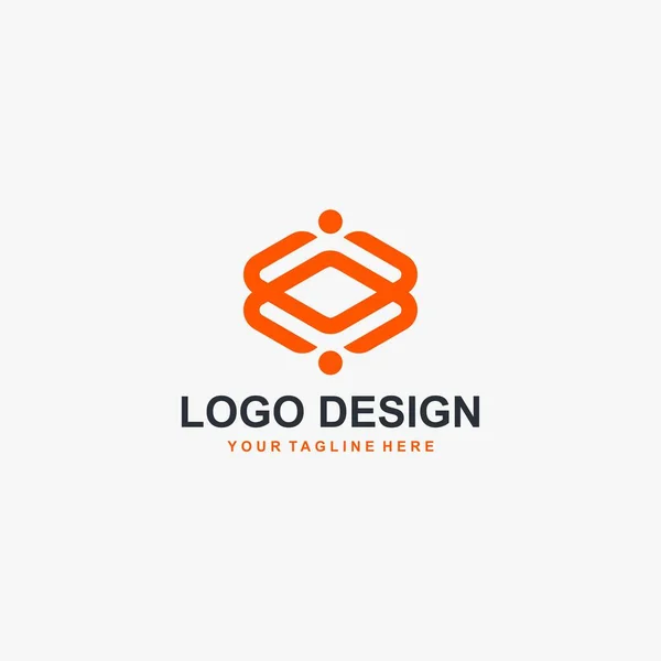 Würfel Umreißen Logo Design Vektor Abstraktes Logo Design — Stockvektor