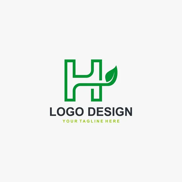 Carta Folha Logotipo Vetor Design Natural Tipo Design Logotipo — Vetor de Stock