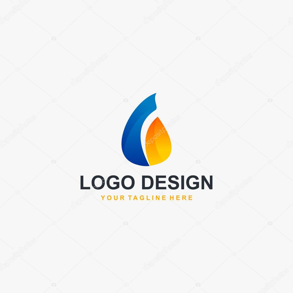 Gas energy fire logo design vector.