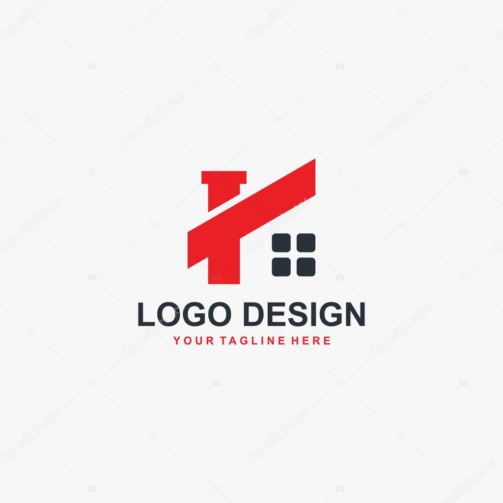Real estate company logo design. Property management illustration logo design - Vector.