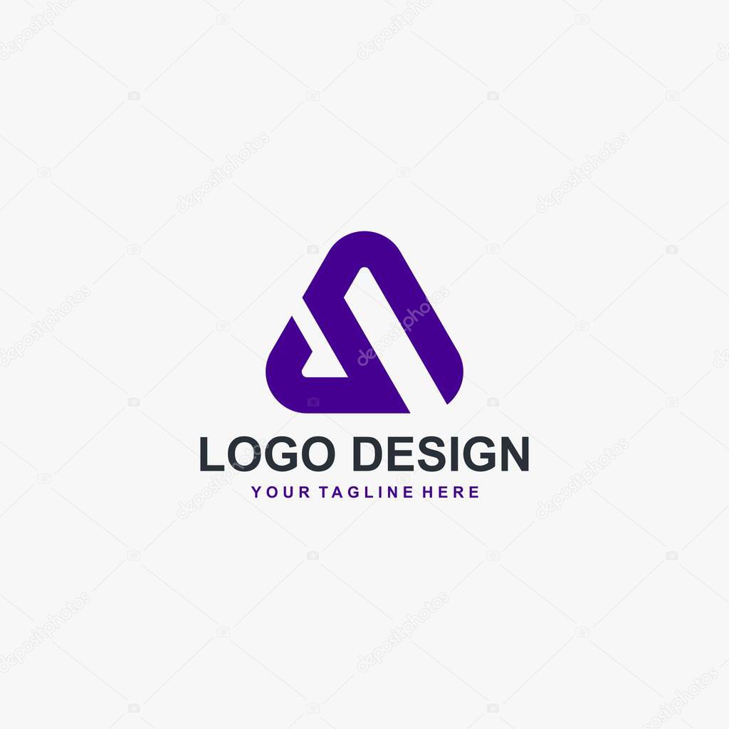 Letter S in triangle logo design vector. Abstract logo design.