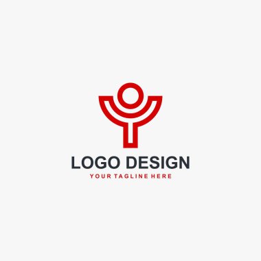 Y harfi logo tasarım vektörü. Teknoloji logosu tasarımı.