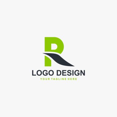 R harfi logo tasarım vektörü. Teknoloji logosu tasarımı.