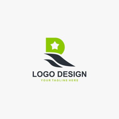 R harfi logo tasarım vektörü. Teknoloji logosu tasarımı.