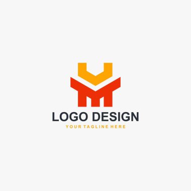 Harf Hm logo tasarım vektörü. Soyut logo tasarımı kavramı.