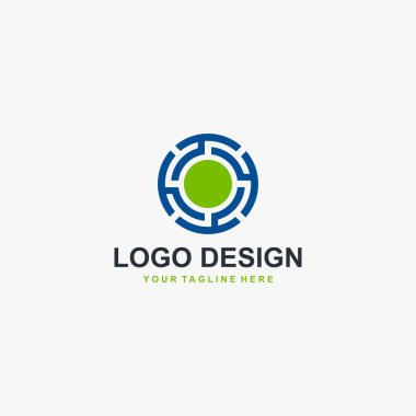 Çember teknolojisi logo element ikonu tasarımı, soyut labirent çizimi tasarımı. Şirketin teknik logosu..