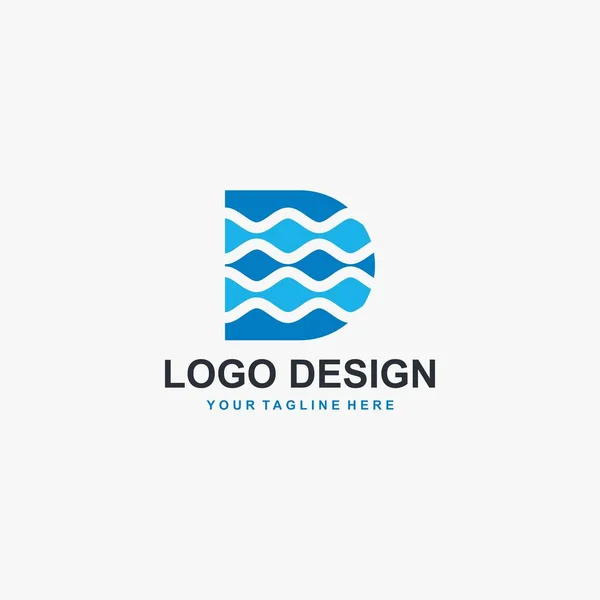 Carta Vetor Design Logotipo Onda Mergulho Design Logotipo Natural Abstrato — Vetor de Stock