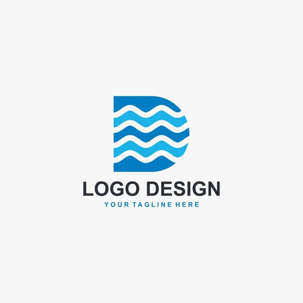Letra Vector Diseño Logotipo Onda Buceo Diseño Abstracto Del Logotipo — Vector de stock