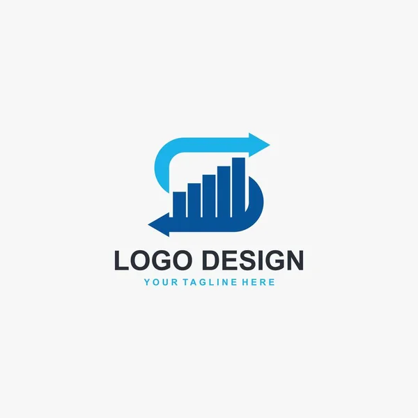 Buchstabe Diagramm Logo Design Vektor Design Des Finanzlogos — Stockvektor