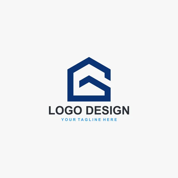 Letra Diseño Del Logotipo Empresa Inmobiliaria Logotipo Ilustración Gestión Propiedad — Archivo Imágenes Vectoriales