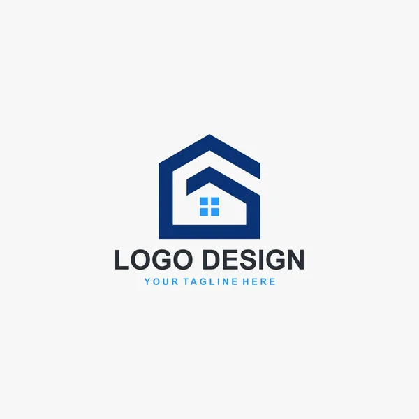 Буква Дизайн Логотипа Риэлторской Компании Логотип Управления Недвижимостью Вектор — стоковый вектор