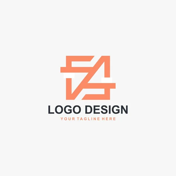 Soyut Harf Çizgi Logo Tasarımı Ana Logo Tasarım Vektörü — Stok Vektör