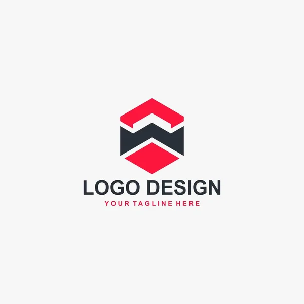 Esquema Del Cubo Vector Diseño Del Logotipo Diseño Abstracto Del — Vector de stock