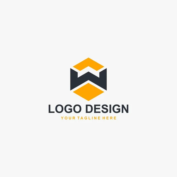Cubo Esboço Logotipo Vetor Design Design Abstrato Logotipo — Vetor de Stock