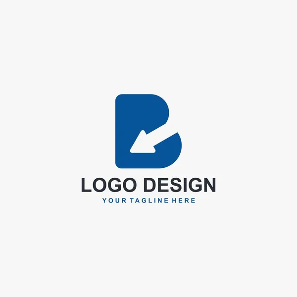 文字Bと矢印のロゴデザインベクトル 抽象的なロゴデザイン ビジネス用のタイプロゴ — ストックベクタ