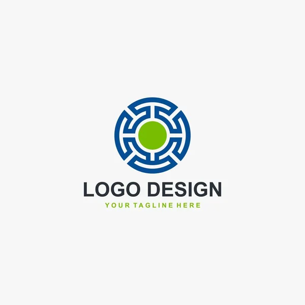 Cirkel Technologie Logo Element Icoon Ontwerp Abstract Labyrint Illustratie Ontwerp — Stockvector