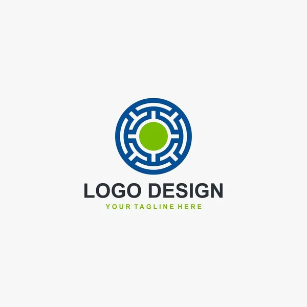 Дизайн Иконки Элемента Логотипа Круговой Технологии Абстрактный Дизайн Иллюстрации Лабиринта — стоковый вектор