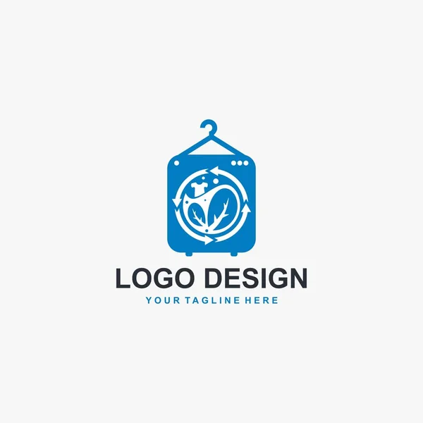 Diseño Del Logotipo Lavandería Vector Icono Ilustración Del Concepto Lavandería — Archivo Imágenes Vectoriales