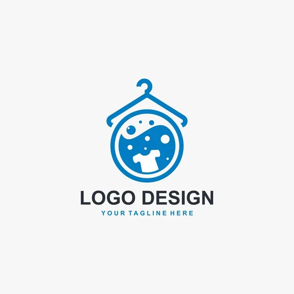 Diseño Del Logotipo Lavandería Vector Icono Ilustración Del Concepto Lavandería — Archivo Imágenes Vectoriales