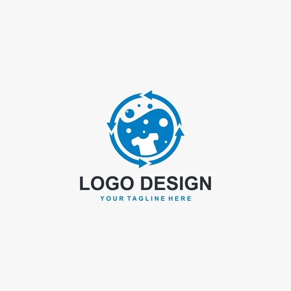 Diseño Del Logotipo Lavandería Vector Icono Ilustración Del Concepto Lavandería — Vector de stock