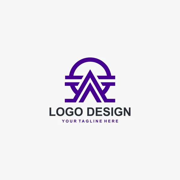 Diseño Icono Elemento Logotipo Triángulo Diseño Forma Círculo Diseño Logotipo — Archivo Imágenes Vectoriales