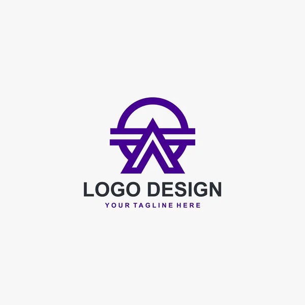 Diseño Icono Elemento Logotipo Triángulo Diseño Forma Círculo Diseño Logotipo — Vector de stock