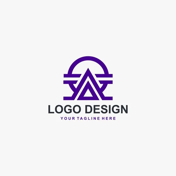 Üçgen Logo Ögesi Tasarımı Daire Şekli Tasarımı Şirket Için Logo — Stok Vektör