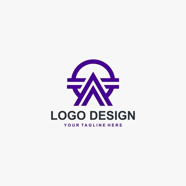 Diseño Icono Elemento Logotipo Triángulo Diseño Forma Círculo Diseño Logotipo — Vector de stock