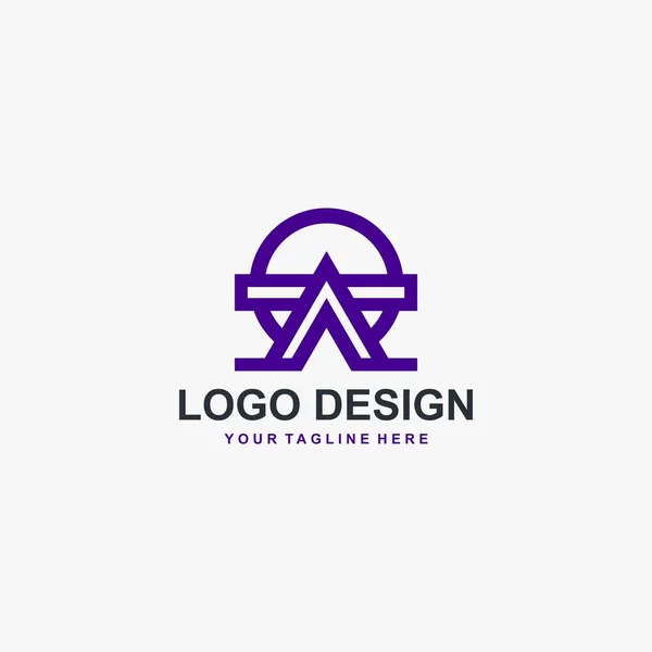 Diseño Icono Elemento Logotipo Triángulo Diseño Forma Círculo Diseño Logotipo — Archivo Imágenes Vectoriales
